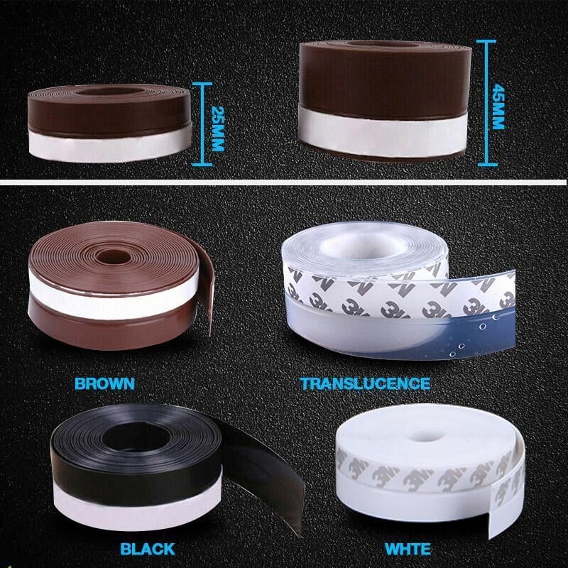 Silicone Door Weather Stripping Seal Strip, 5M/16.4FT Adhesive Door Bottom Draft Stopper for Doors and Windows