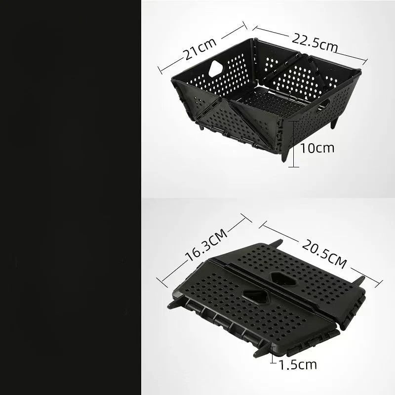 Foldable Multi-Functional Draining Storage Basket – Space-Saving, Heat-Resistant, Dual-Size