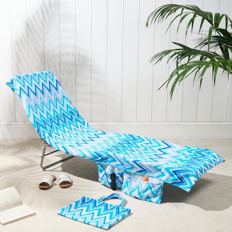 🎉Summer Hot Sale🎁Sun Lounger Towel in Bag with Pockets Storage