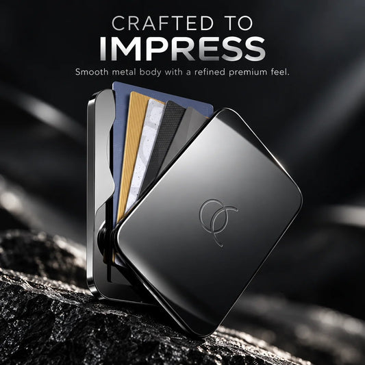🧲 Magnetic Slim Metal Wallet ⚡ Quick Card Access & MagSafe Snap-On Card Holder