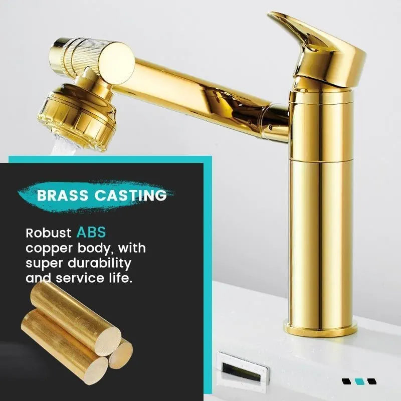 Single Hole Hot And Cold Water Faucet Universal Swivel Basin Faucet(Free 60cm Water Pipe)
