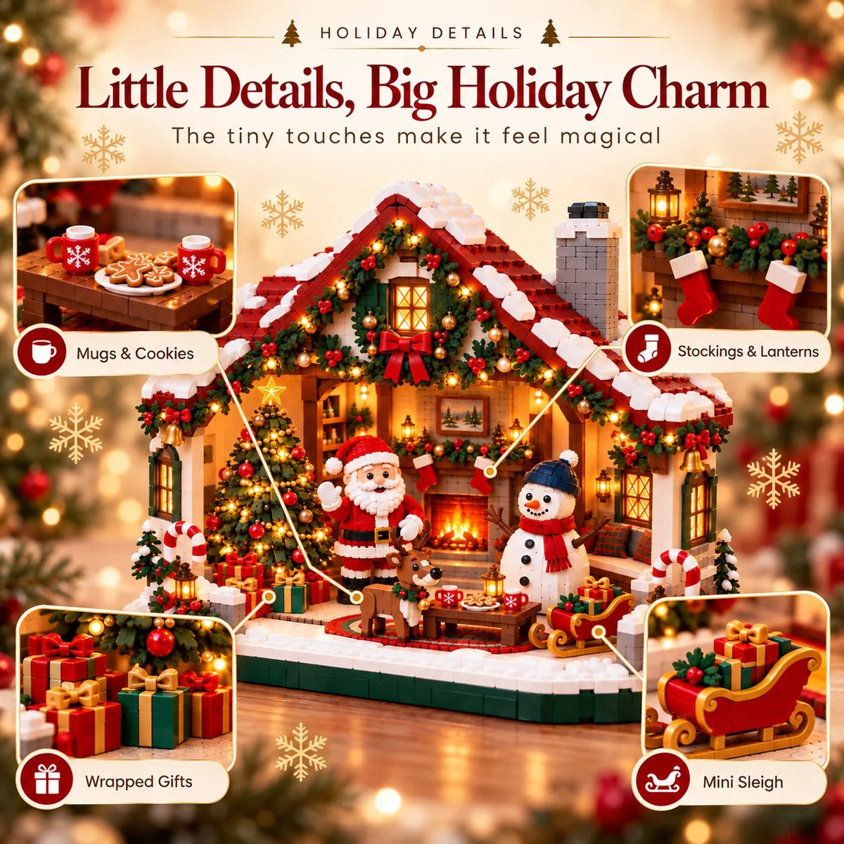🎄 Cozy Christmas Cottage Building Set – Build Together, Create Memories & Display with Pride
