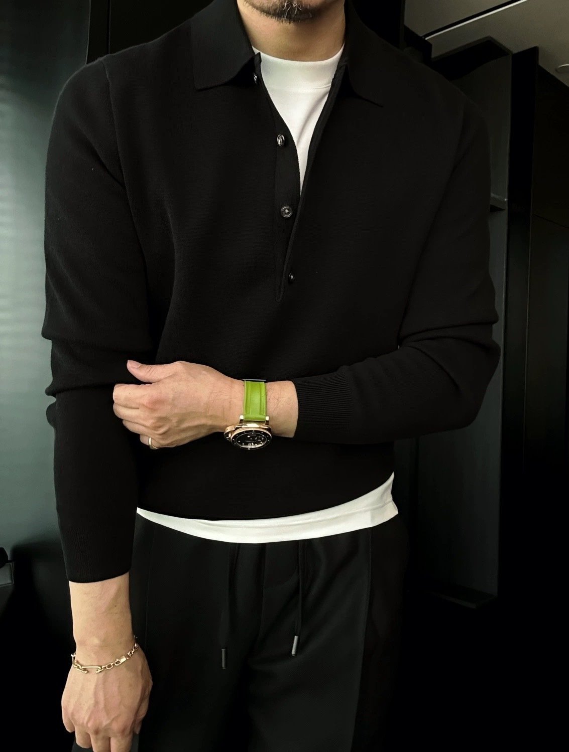 Men's Long Sleeve Knitted Polo Sweater (Buy 2 Free Shipping)
