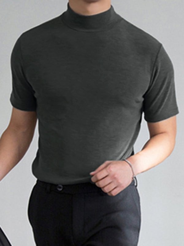 Men 's High Neck Slim Fit T-shirt