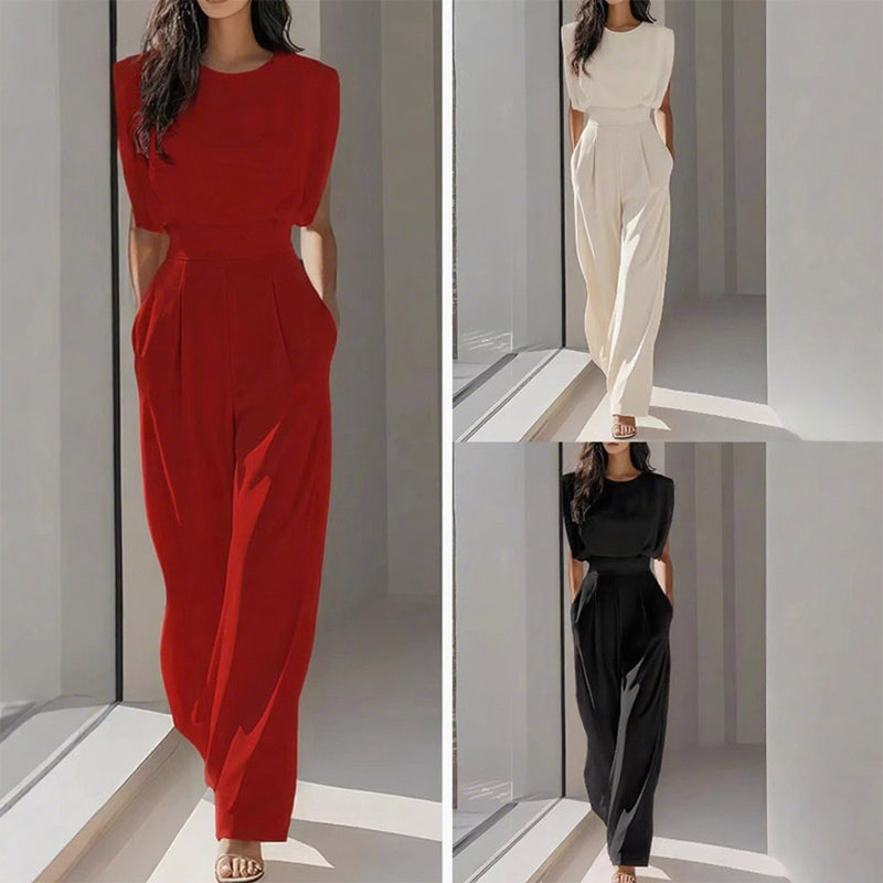 🎁New arrival 👗 Solid Color Wide-Legged Jumpsuit – Elegant, Comfy & Versatile for Any Occasion 🏖️💼