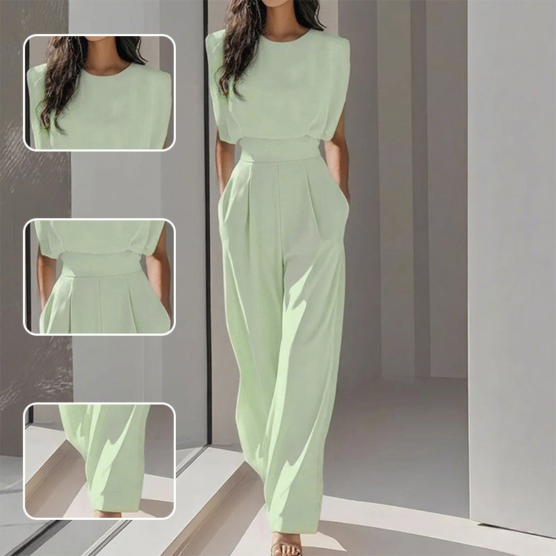 🎁New arrival 👗 Solid Color Wide-Legged Jumpsuit – Elegant, Comfy & Versatile for Any Occasion 🏖️💼