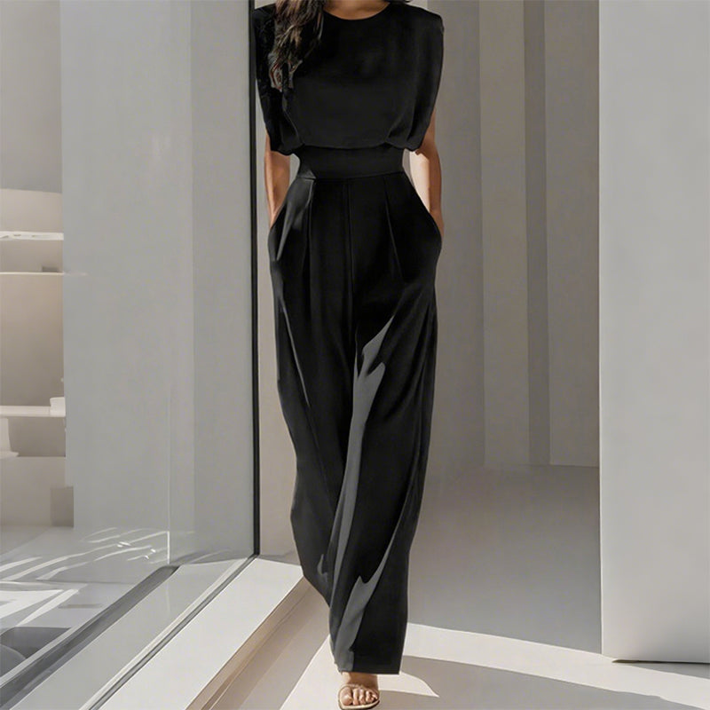 🎁New arrival 👗 Solid Color Wide-Legged Jumpsuit – Elegant, Comfy & Versatile for Any Occasion 🏖️💼