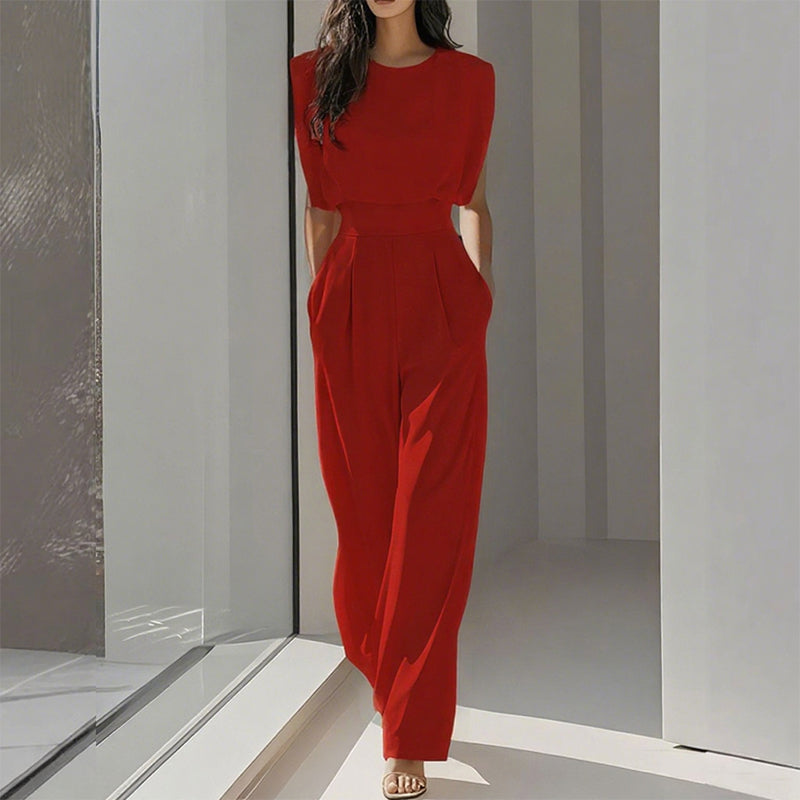 🎁New arrival 👗 Solid Color Wide-Legged Jumpsuit – Elegant, Comfy & Versatile for Any Occasion 🏖️💼