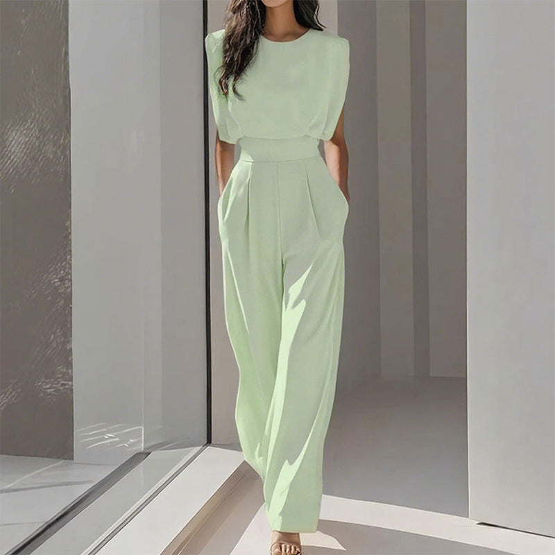 🎁New arrival 👗 Solid Color Wide-Legged Jumpsuit – Elegant, Comfy & Versatile for Any Occasion 🏖️💼