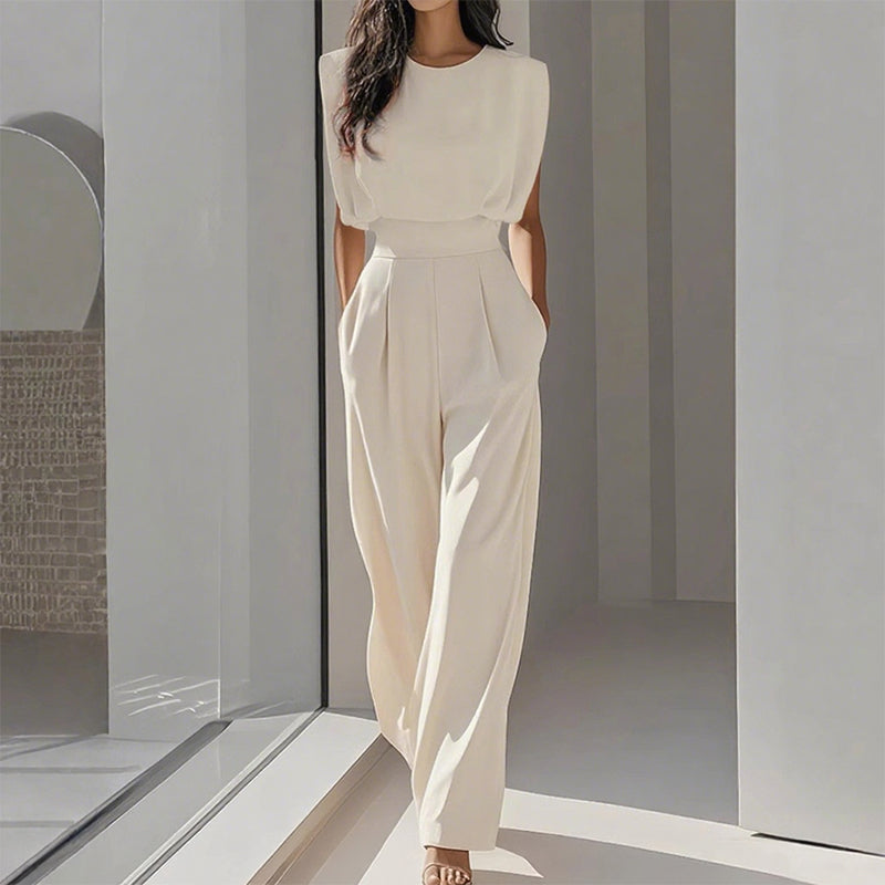 🎁New arrival 👗 Solid Color Wide-Legged Jumpsuit – Elegant, Comfy & Versatile for Any Occasion 🏖️💼