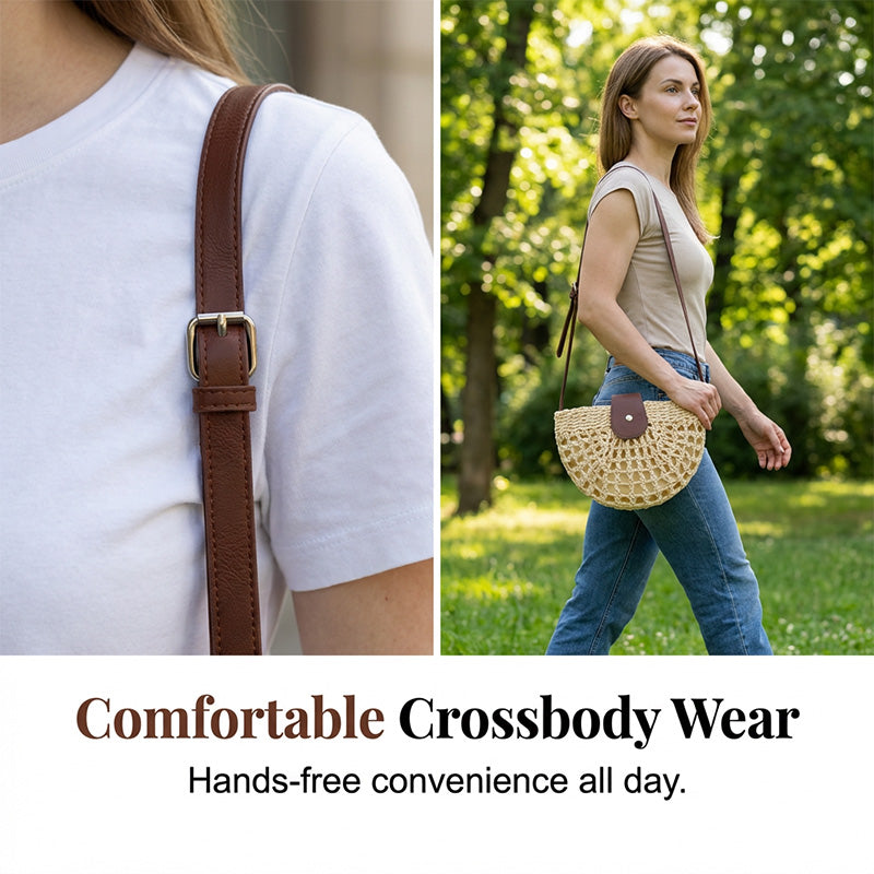 👜 LIMITED-TIME 49% OFF! ✨ Woven Crossbody Bag – Boho, Handwoven, Adjustable, Lightweight ✨