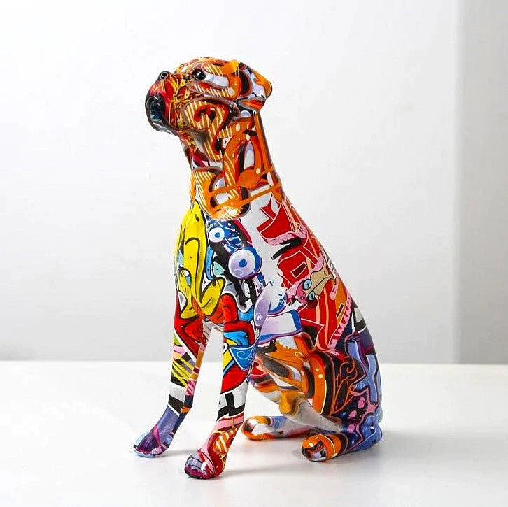 Boxer Nordic Painted Statue