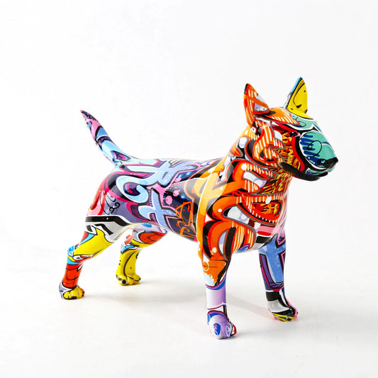 Bull Terrier Nordic Painted Statue