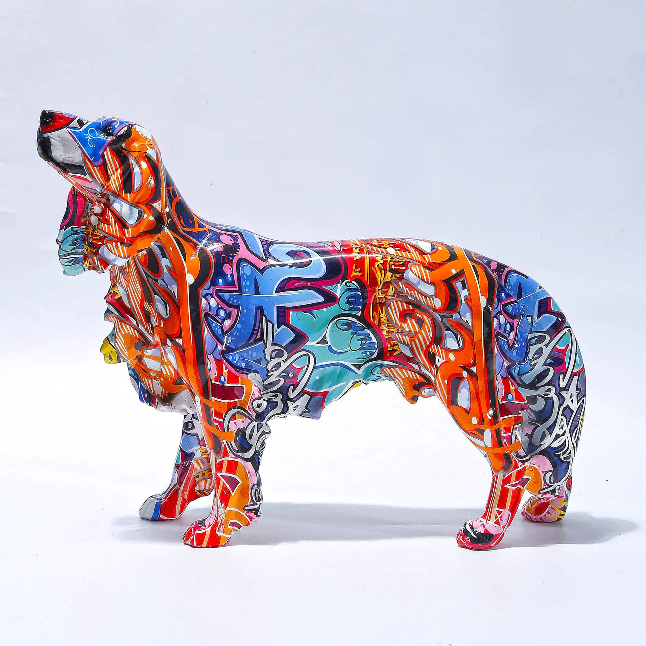 Golden Retriever Graffiti Painted Statue