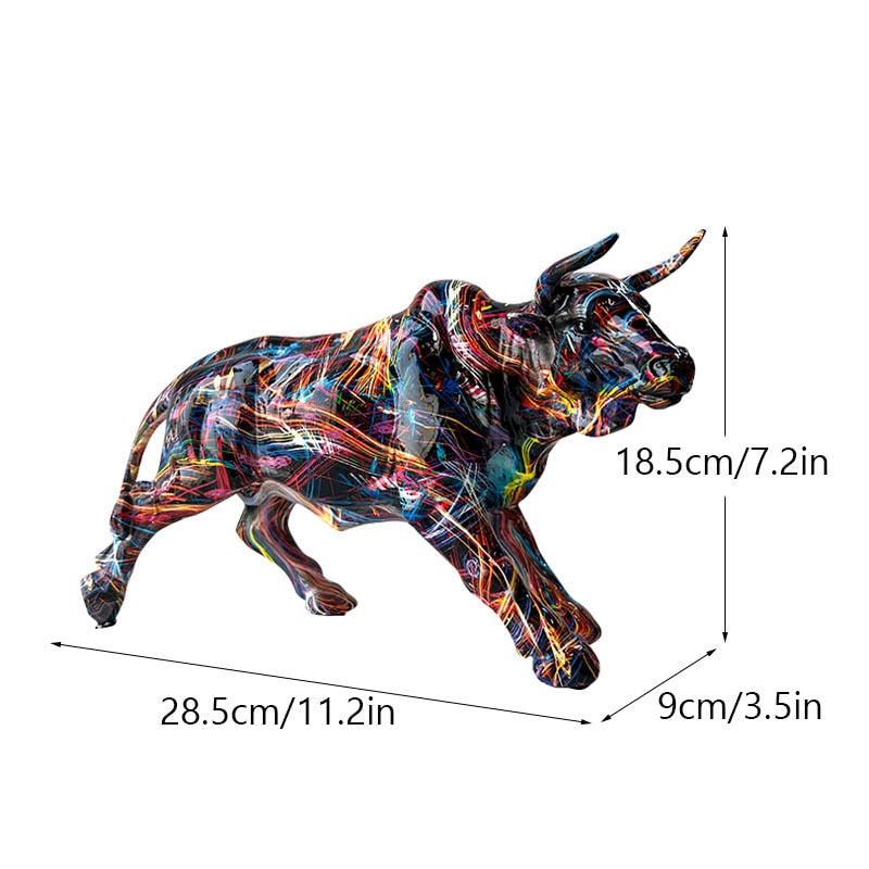 Graffiti Painted Bull Sculpture