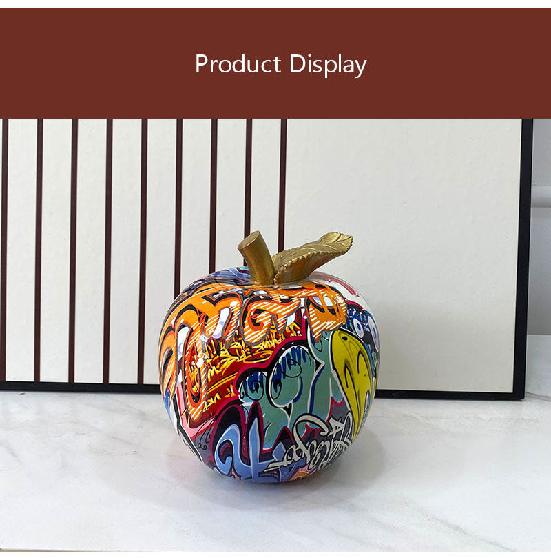 Graffiti Painted Apple Sculpture