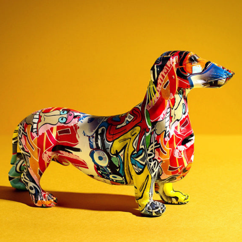 Dachshund Nordic Painted Statue