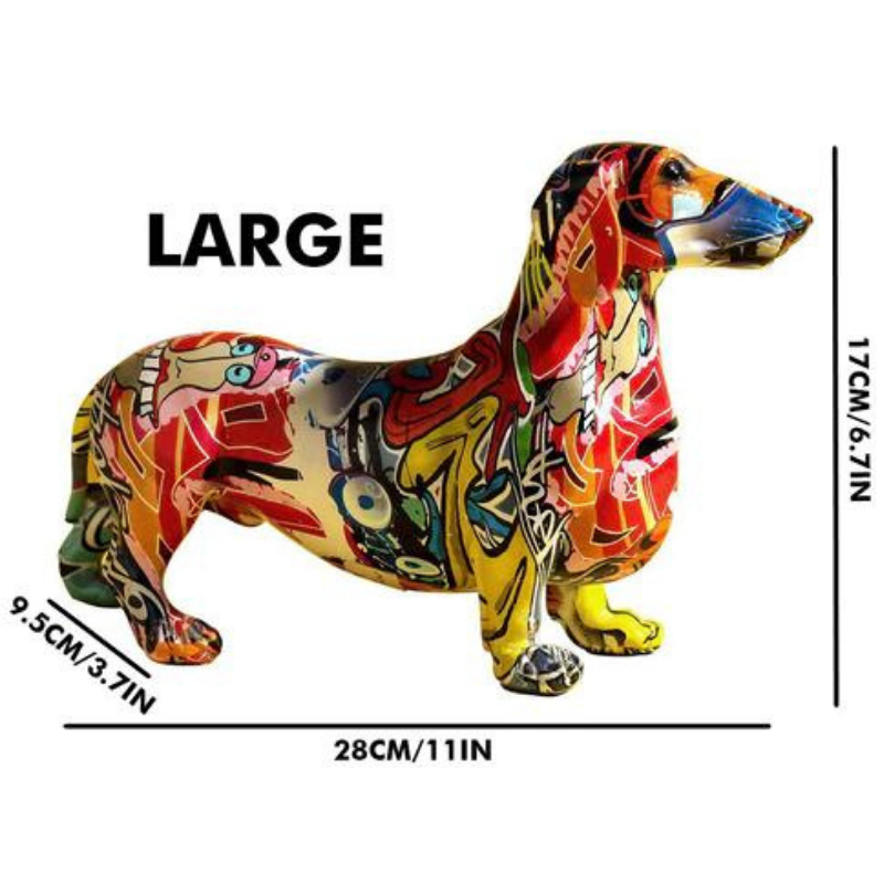 Dachshund Nordic Painted Statue