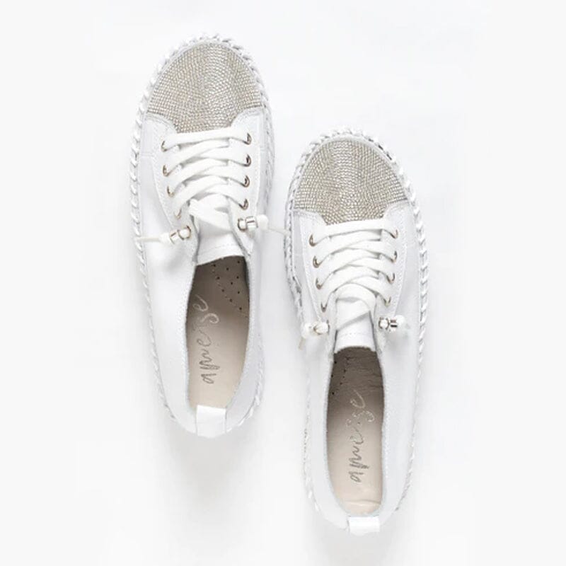 DIAMOND SILVER LEATHER SNEAKERS-Buy two and get free shipping!