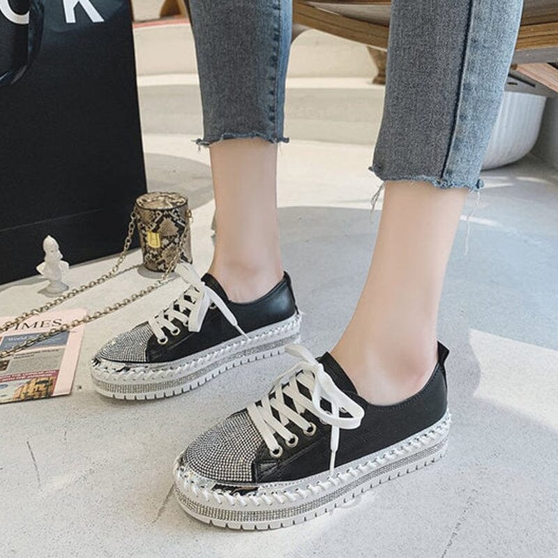 DIAMOND SILVER LEATHER SNEAKERS-Buy two and get free shipping!