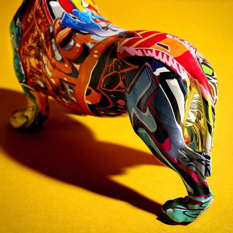 Dachshund Nordic Painted Statue
