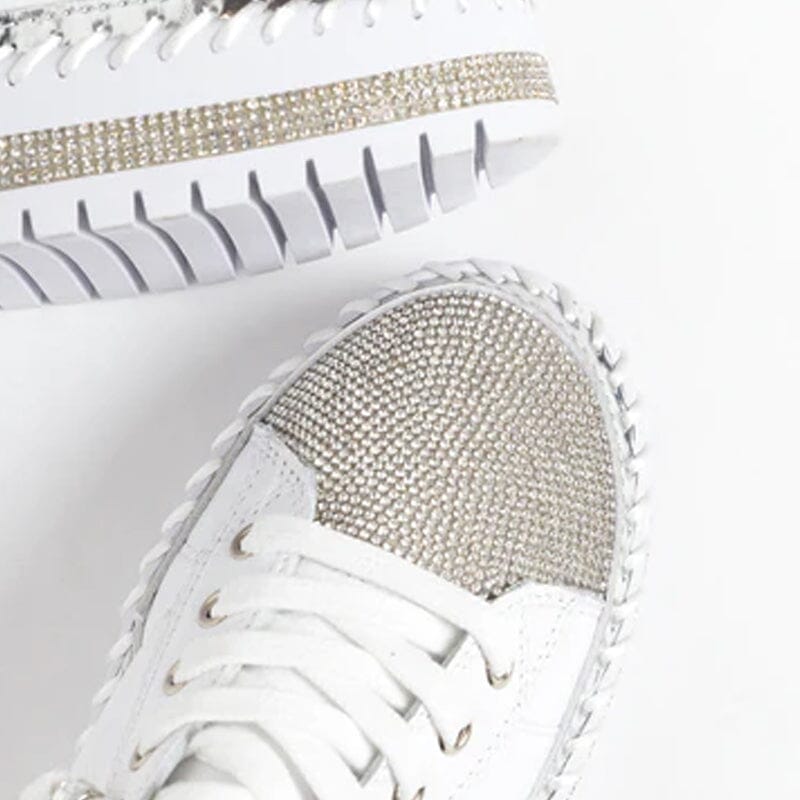 DIAMOND SILVER LEATHER SNEAKERS-Buy two and get free shipping!